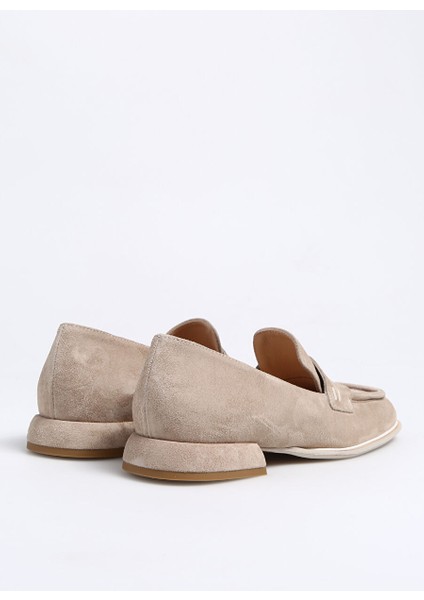 Bej Kadın Süet Loafer 8760 modelleri