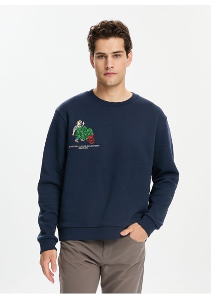 Lacivert Harvest Nakışlı Sweatshirt fiyatları
