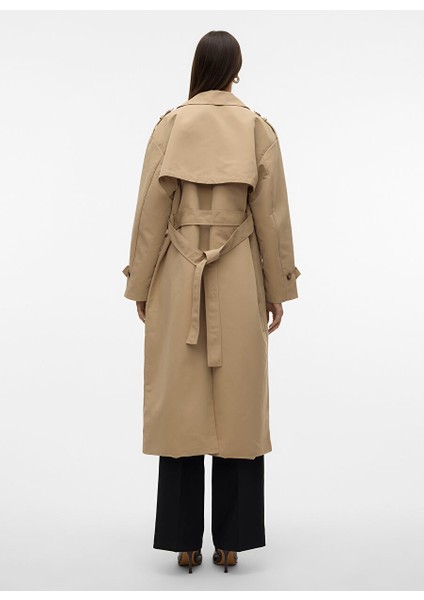 Ekru Kadın Normal Trençkot Vmchloe Long Trenchcoat Ga Noos