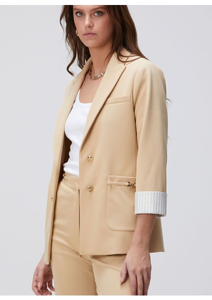 Bej Kadın Regular Fit Ceket 1094210