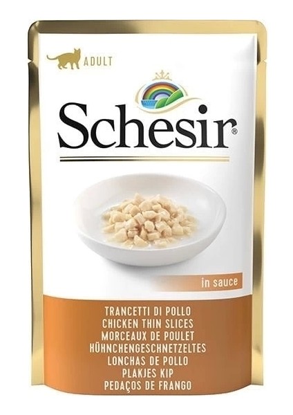 Schesir Kıyılmış Tavuklu Yetişkin Konserve Kedi Maması 85 gr