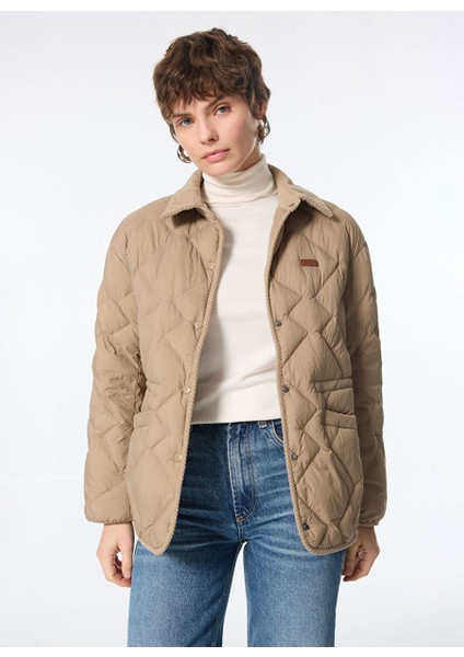 Relaxed Fit Kapitone Vizon Kadın Mont J4WL-MNT7098 modelleri