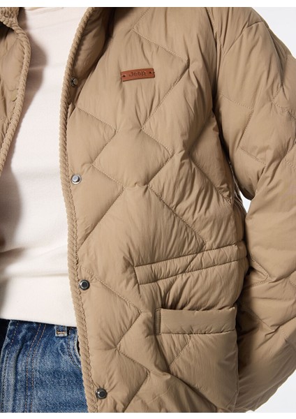 Relaxed Fit Kapitone Vizon Kadın Mont J4WL-MNT7098 fırsatları