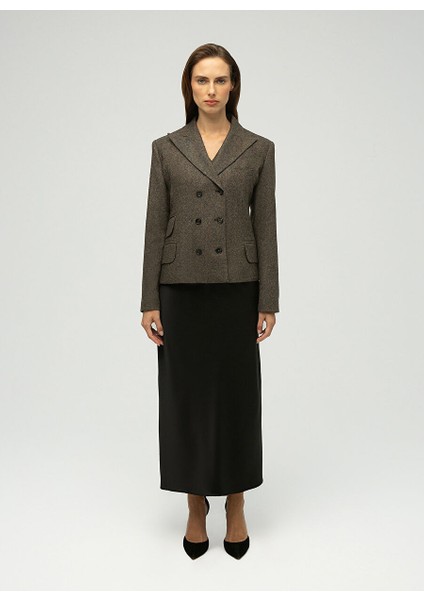 Kahve Kadın Normal Blazer Ester Yün Blazer