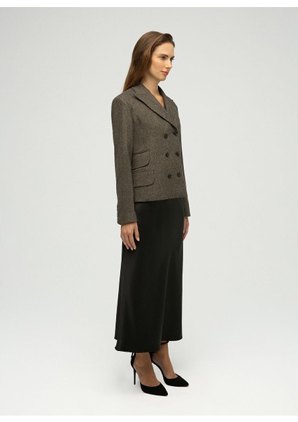 Kahve Kadın Normal Blazer Ester Yün Blazer