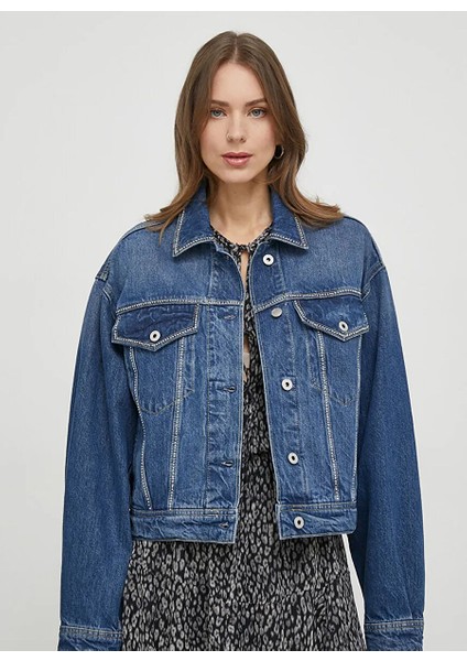 Standart Koyu Mavi Kadın Denim Ceket PL402328 fiyatları