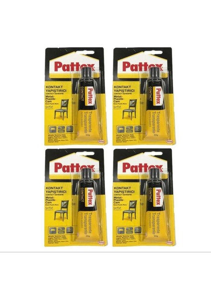 Universal Kontak Yapıştırıcı Metal Plastik Cam 50ML 4 Adet