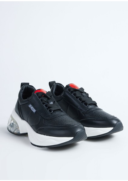 Siyah Kadın Deri Sneaker JA15246G1L
