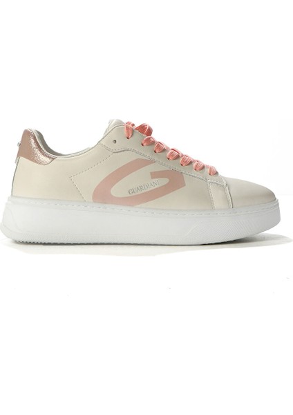 Beyaz-Pembe Kadın Deri Sneaker G03G100028