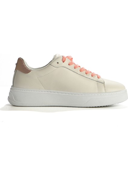 Beyaz-Pembe Kadın Deri Sneaker G03G100028 fiyatları