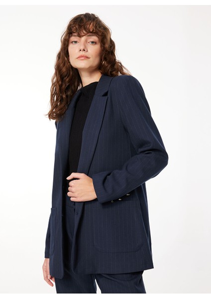 Boyfriend Lacivert - Beyaz Kadın Blazer F3WL-CKT3 modelleri