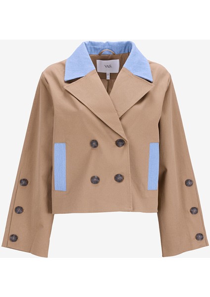 Ekru Kadın Normal Mont Yastrenchy Ls Short Trenchcoat