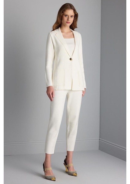 Tek Düğmeli Triko Blazer Ceket