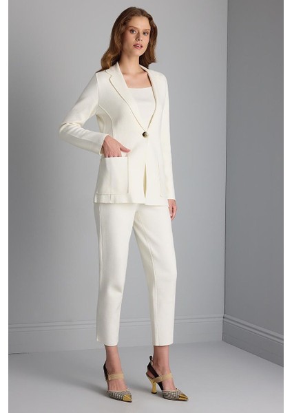 Tek Düğmeli Triko Blazer Ceket