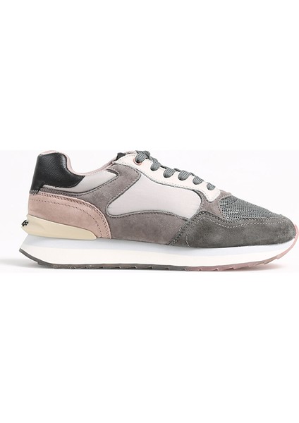 Gri-Pembe Kadın Deri Sneaker 22202007260