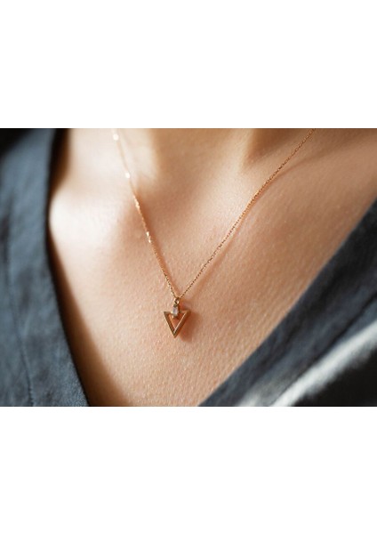0,03 Ct Baget Pırlanta Kolye