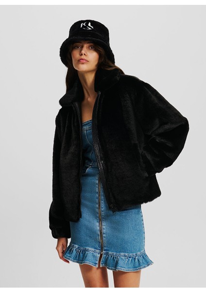 Karl Lagerfeld Jeans Dik Yaka Siyah Kadın Ceket 246J1505 fiyatları