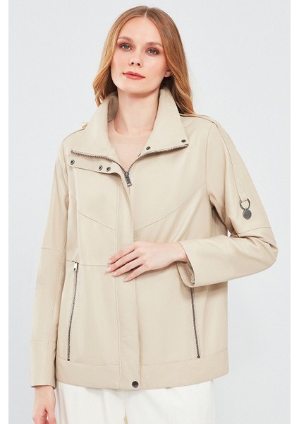 Luisa Kadın Bej Oversize Deri Mont 24SGD5172U4