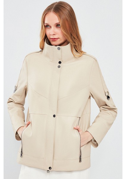 Luisa Kadın Bej Oversize Deri Mont 24SGD5172U4
