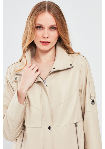 Luisa Kadın Bej Oversize Deri Mont 24SGD5172U4