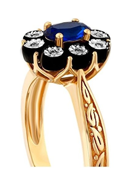 0.03 Karat Safir Renkli Elmas Yüzük