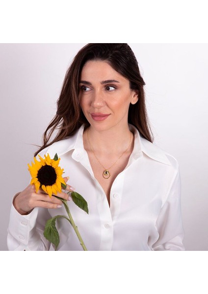 Çember Ayçiçeği Kolye