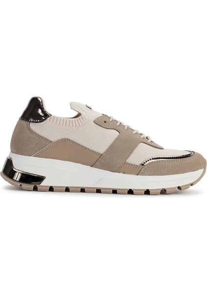 Beyaz-Gri Kadın Süet Sneaker K2301265EPN