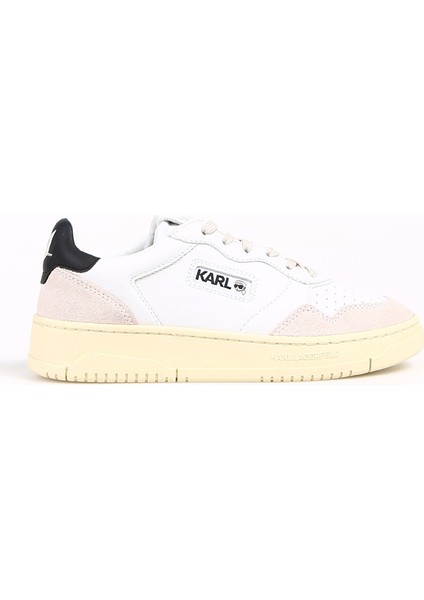 Beyaz-Siyah Kadın Deri Sneaker KL63020