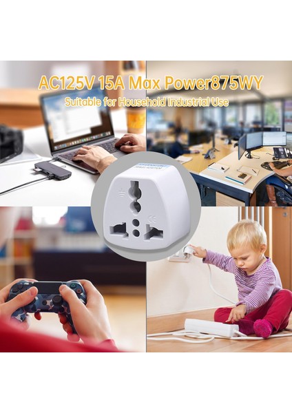 5 Adet Türk Ingiliz Fişini Amerikan Fişine Çeviren Adaptör Piriz Abd Ingiltere Güç Adaptörü Evrensel Adaptör Abd Euro Avrupa Ac Güç Duvar Şarj Adaptörü