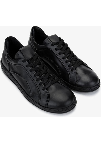 Kadın Hakiki Deri Siyah Sneakers & Spor Ayakkabı