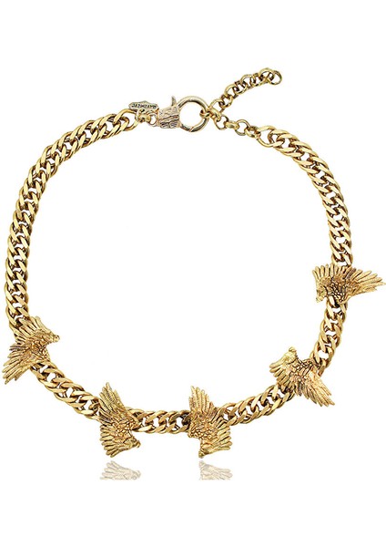 Feather Altın Kaplama Choker Kolye