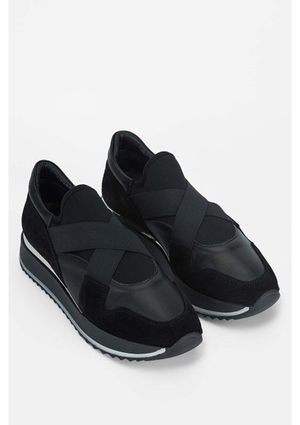 Kadın Hakiki Deri Siyah Deri Sneakers & Spor Ayakkabı