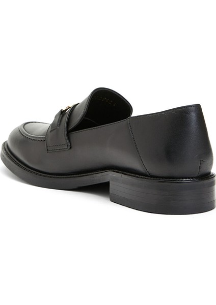 Siyah Kadın Deri Loafer 93332