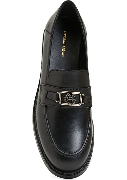 Siyah Kadın Deri Loafer 93332