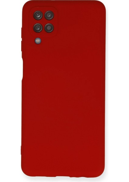 Samsung Galaxy A12 Kılıf Nano Içi Kadife Silikon - Kırmızı Glstd