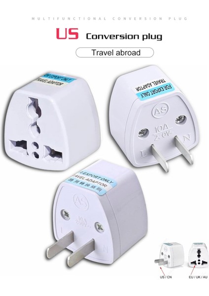 Ingiltere Abd Fiş Adaptörü 2 Pinli Amerikan Avrupa Seyahat Güç Adaptörü Dönüştürücü Elektrik Prizi Beyaz