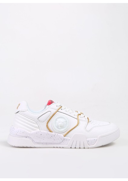 Beyaz-Altın Kadın Deri Sneaker 75RA3SA1ZP376003