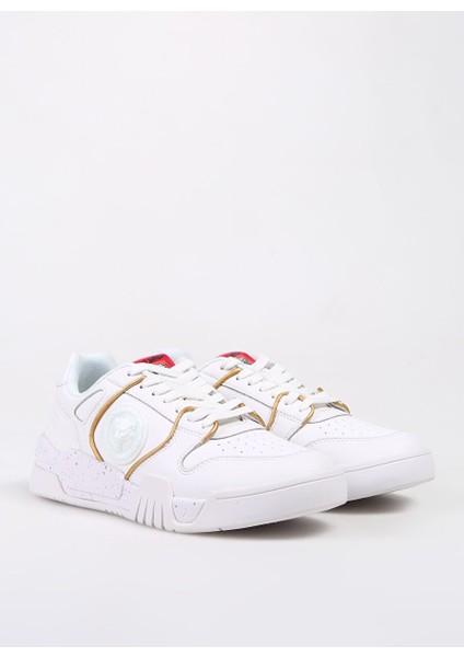 Beyaz-Altın Kadın Deri Sneaker 75RA3SA1ZP376003 fiyatları