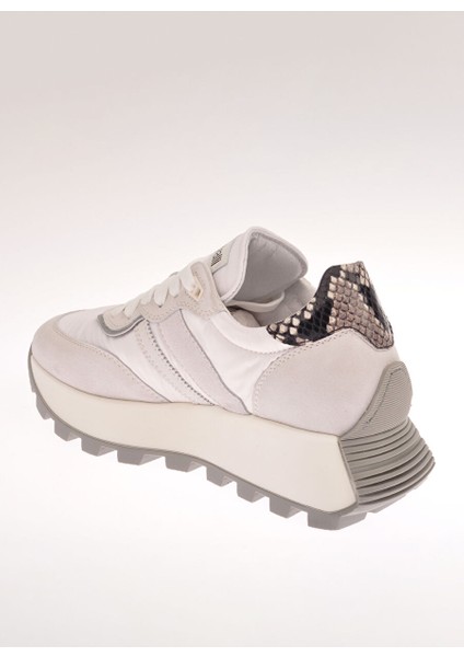 Beyaz-Gri Kadın Deri Sneaker 22420 B indirimleri
