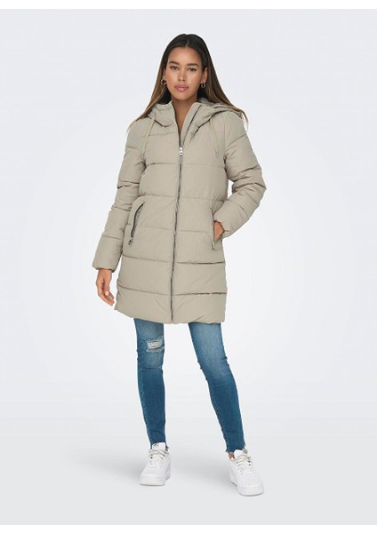 Açık Kahve Kadın Kaban Onldolly Long Puffer Coat Otw Noos