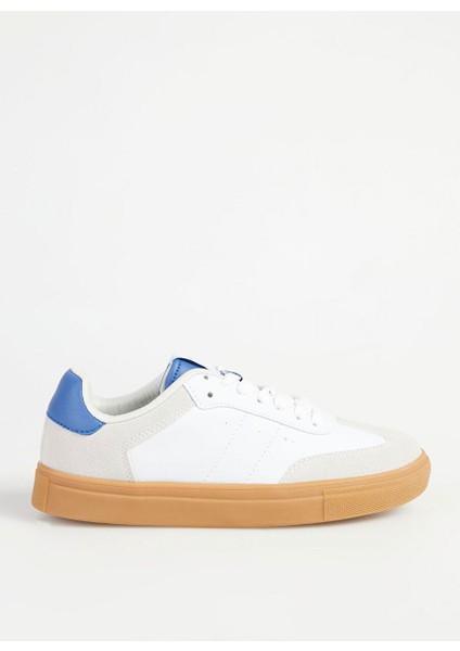 Beyaz-Mavi Kadın Kumaş Sneaker Marıan