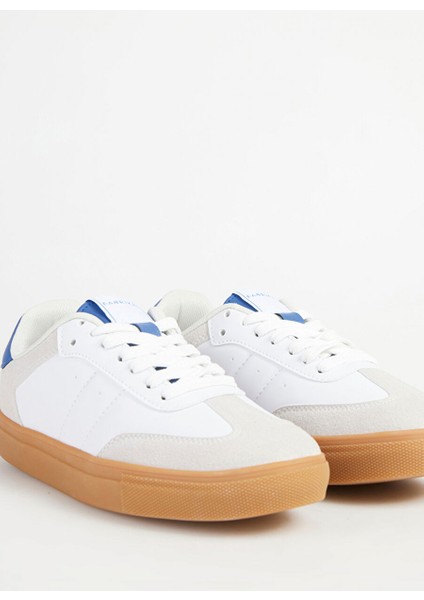 Beyaz-Mavi Kadın Kumaş Sneaker Marıan indirimleri