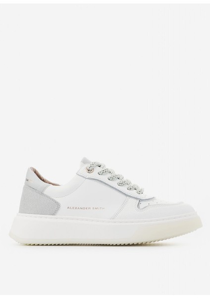 Beyaz - Gümüş Kadın Deri Sneaker ASAZHWW1669WSV
