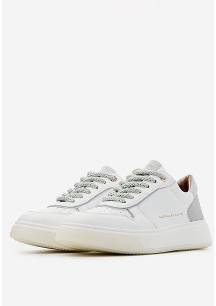 Beyaz - Gümüş Kadın Deri Sneaker ASAZHWW1669WSV fiyatları