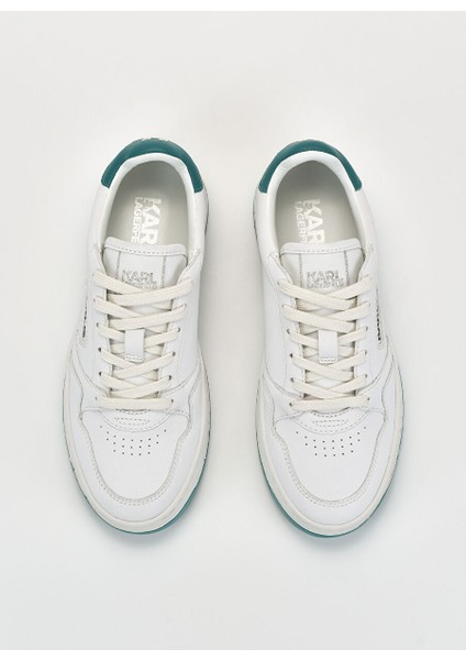 Beyaz-Yeşil Kadın Deri Sneaker KL63024 01F modelleri