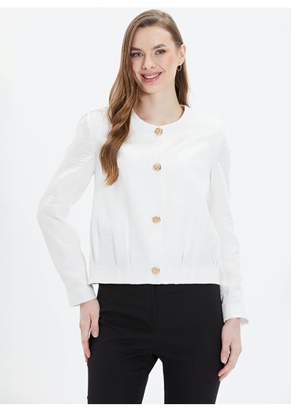 Standart Ekru Kadın Ceket 24YSL1329