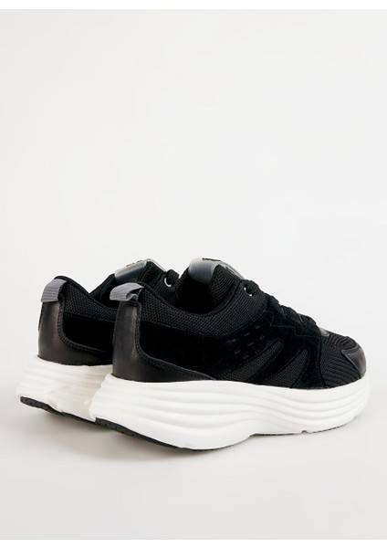Siyah Kadın Deri Sneaker Ranı
