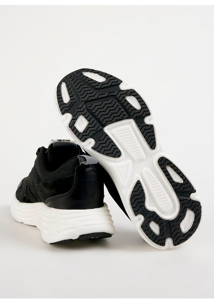 Siyah Kadın Deri Sneaker Ranı