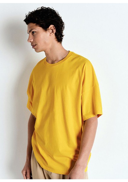 Sarı Erkek Oversize T-Shirt MFIZ02AE25POVI fiyatları