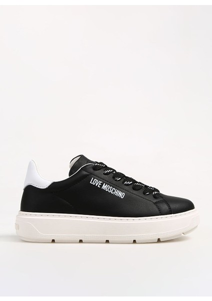 Siyah-Beyaz Kadın Deri Sneaker JA15374G1HIA100A